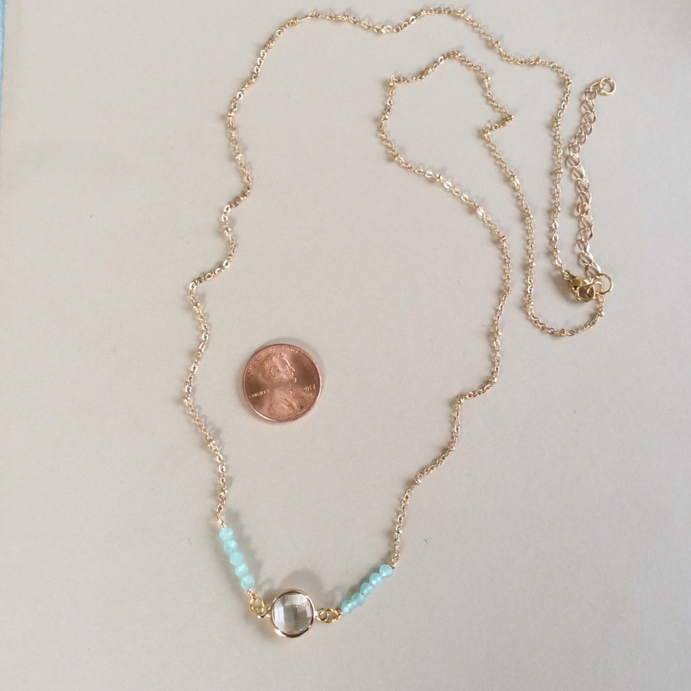 Sundance Charm aquamarine Gold Plated Necklace - Picture 5 of 12